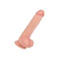 Biegbarer Naturdildo mit Saugfuß, 19 cm