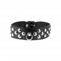 Leder-Halsband mit großen Flachnieten