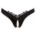 Schwarzer Slip mit Perlenkette (L)