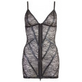 Minikleid aus Spitze mit Wetlookstreifen (L)