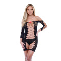 Corsets Front Long Sleeve Mini Dress