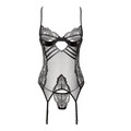 Erotische Corsage mit Spitze & Wetlook (L/XL)