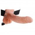 Hollow Silicone Strap On with Balls 7" (skin)