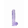 Jelly Dildo mit Hoden in lila (15 cm)