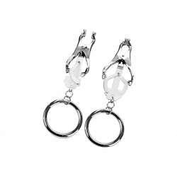 Nippelklemmen mit Ringen, 1 Paar