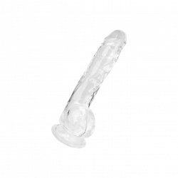 Transparenter Naturdildo mit Hodenansatz