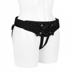 Gepolsterter Strap-On mit Herzmuster, 4 Teile