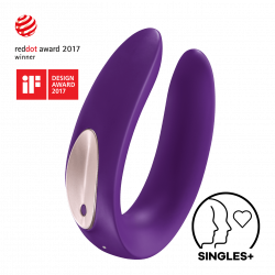 Satisfyer 'DOUBLE PLUS', Partnervibrator, lila/roségold, 9 cm
