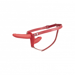 Doppelter Strap-On-Dildo aus Silikon