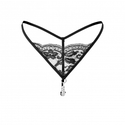 Spitzenstring mit edler Perlenkette