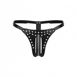 Ledertanga mit Kette