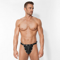 Jock Strap mit Lederklappe