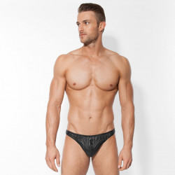 Leder-Slip mit Reißverschluss