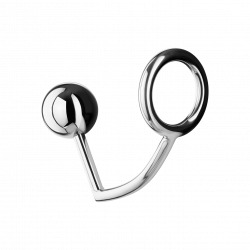 Metall-Penisring mit Analdildo, M, 4,5cm