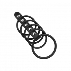Penismanschette mit 5 Ringen, 4 - 5 cm