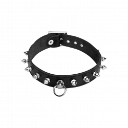 Leder-Halsband mit Killernieten
