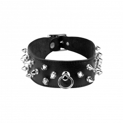 Breites Leder-Halsband mit Killernieten