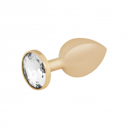 Edelstahl-Dildo mit Kristall, 7,5 cm