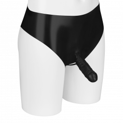 Latex-Slip mit Sleeve und Hodenöffnung