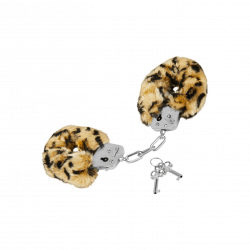 Police cuffs with soft leopard fur