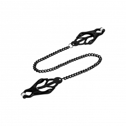 Rimba Bondage Play adjustable Butterfly Nipple clamps on chain