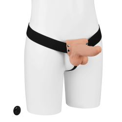 Hollow Strap-On With Remote Flesh, 18,5cm