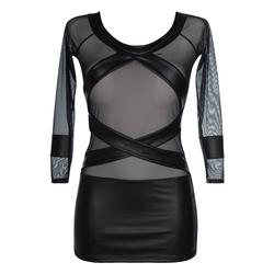 Axami Minikleid in Wetlook-Optik schwarz
