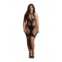 Kontrastreiches Mininetzkleid 