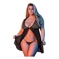 Fly Away Babydoll & G-String Set (Black)