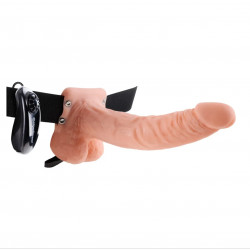 Hollow Silicone Strap On with Balls 9" (skin)